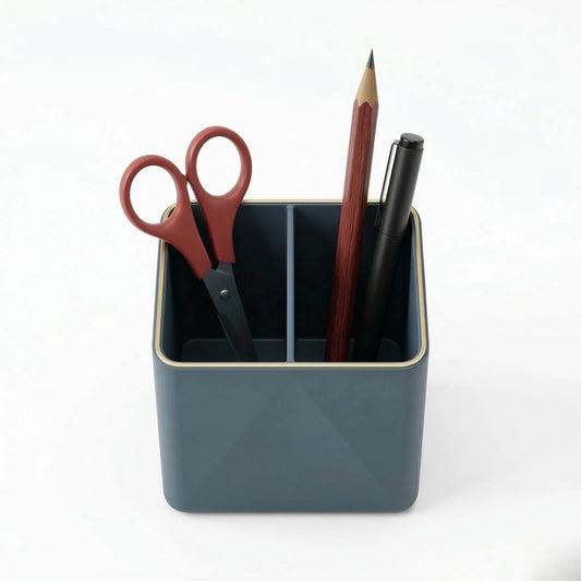 Colria Dual-Compartment Geometric Pen Holder