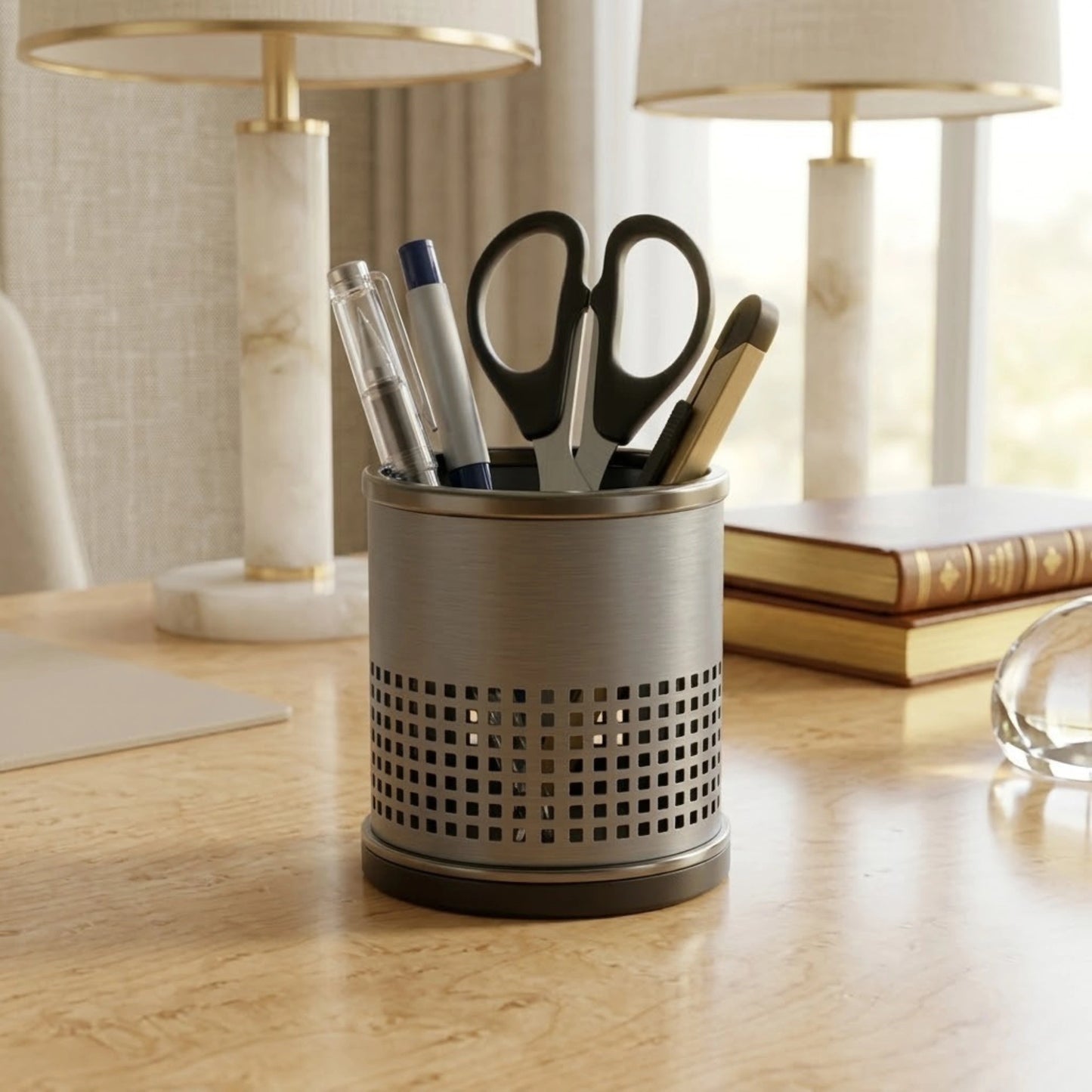 Colria Metal Mesh Pen Holder Cup